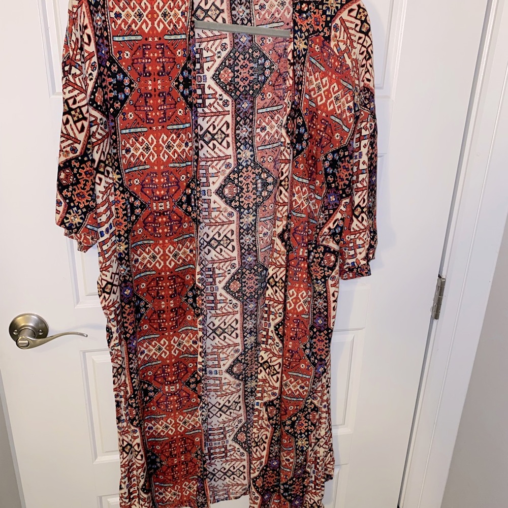 Tribal design kimono cover up